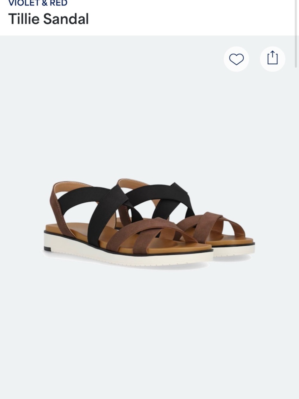 Tillie Sandal — Brown and Black Women's Cross-Strap Sandal